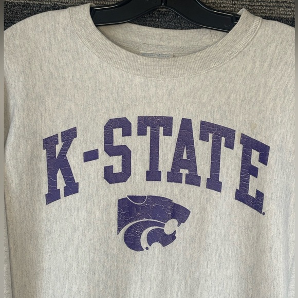 Vintage Y2K Champion Reverse Weave Kansas State Wildcats Crewneck Sweatshirt L - Picture 3 of 7